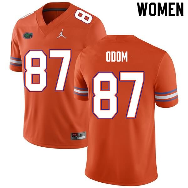 Women's NCAA Florida Gators Jonathan Odom #87 Stitched Authentic Nike Orange College Football Jersey HRI0665YC